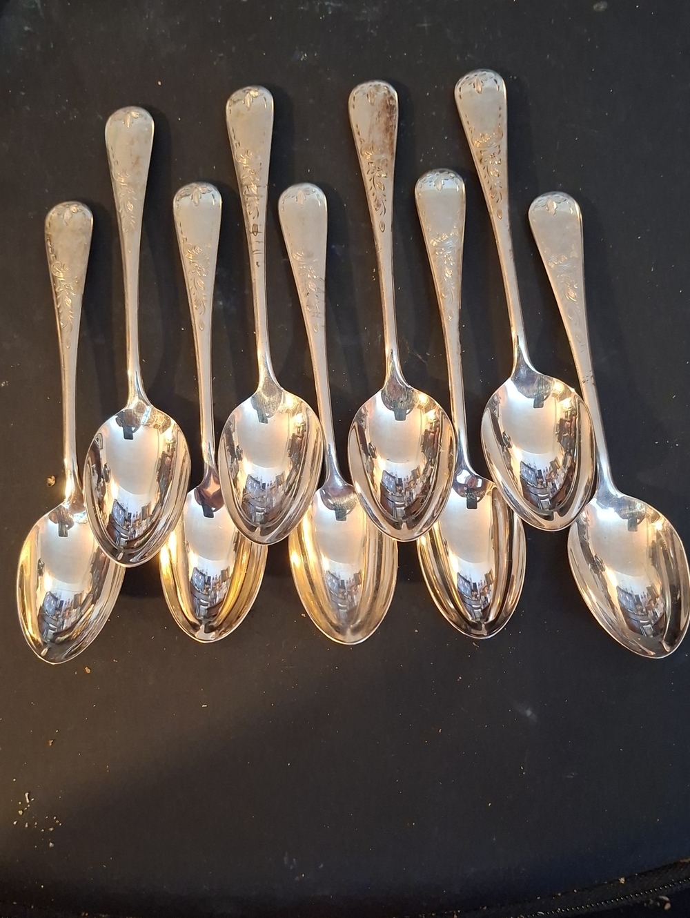 Vintage 9, 5 6/16" Birks Regency QUEEN MARY Teaspoons.